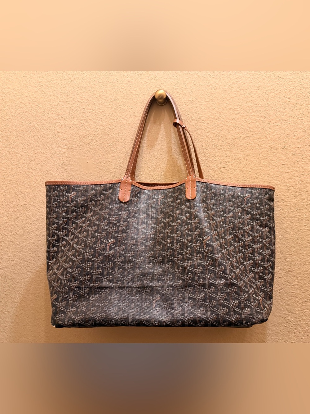Goyard Brown and Tan Saint Louis GM Tote